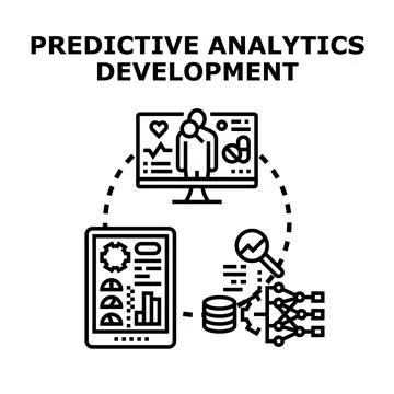 Predictive analytics developing medical and business data insights Ilustração Stock