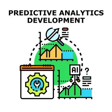 Predictive analytics development using artificial intelligence for future i.. Stock Illustration
