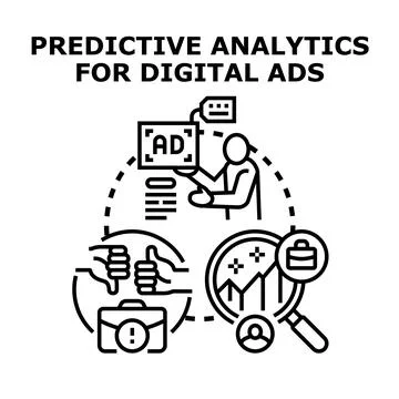Predictive analytics for digital advertisement strategy Stock Illustration