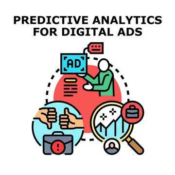 Predictive analytics for digital advertisement strategy Stock Illustration
