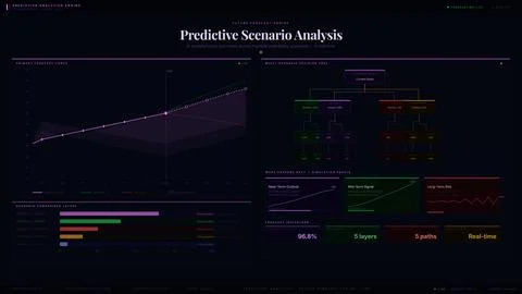 Predictive Analytics Forecast Engine Section Vector AI Predictions イラスト素材