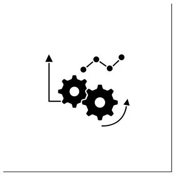 Predictive analytics glyph icon 스톡 일러스트