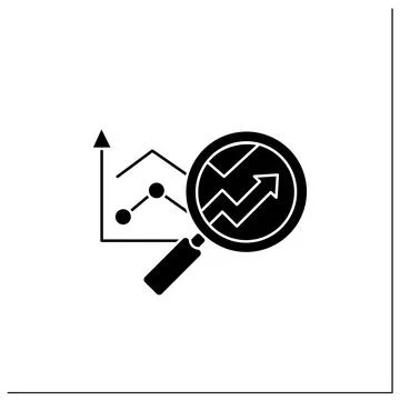 Predictive analytics glyph icon Illustrazione stock