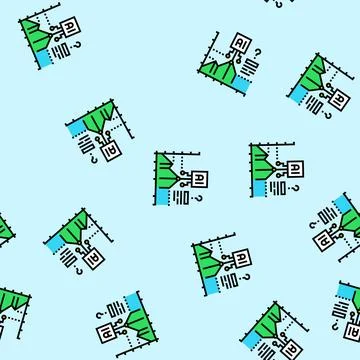 Predictive analytics graph ai integration vector seamless pattern Stockillustratie
