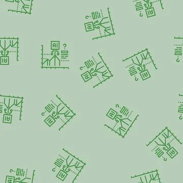 Predictive analytics graph ai integration line seamless pattern Stock Illustration