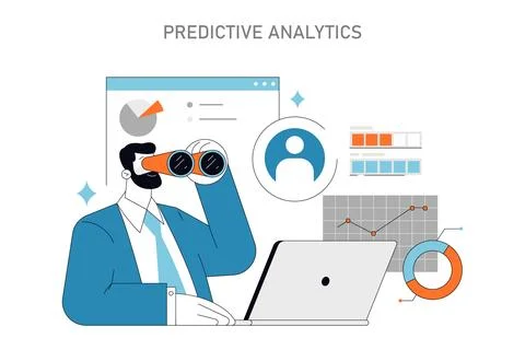 Predictive Analytics in H Vector illustration イラスト素材
