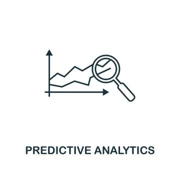 Predictive Analytics icon. Thin line style industry 4.0 icons collection. UI and Illustrazione stock