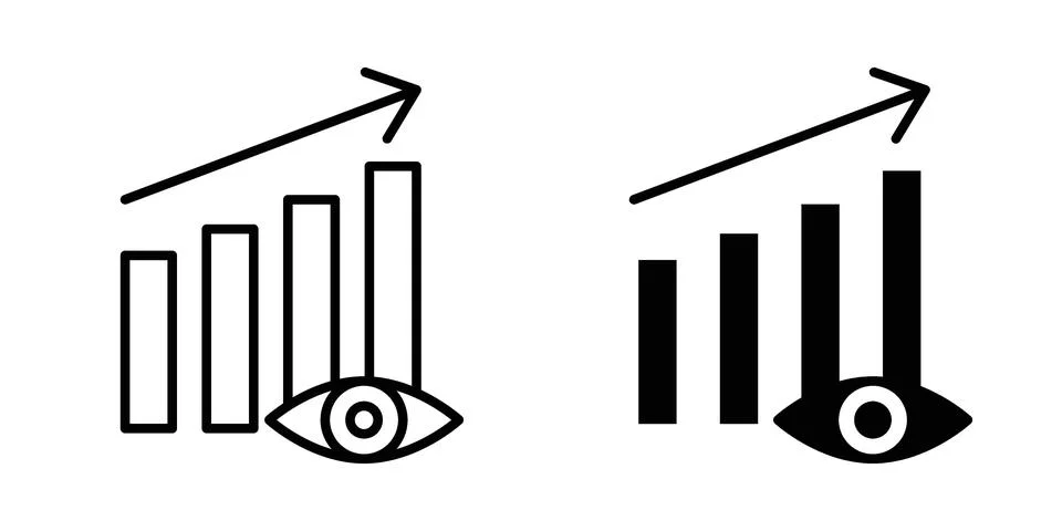Predictive analytics icon vector concepts, line and silhouette style イラスト素材