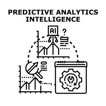 Predictive analytics intelligence concept developing business strategy Stock Illustration