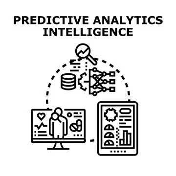 Predictive analytics intelligence concept illustrating data analysis Stockillustratie
