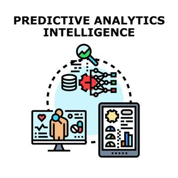 Predictive analytics intelligence concept illustrating data analysis Stock Illustration