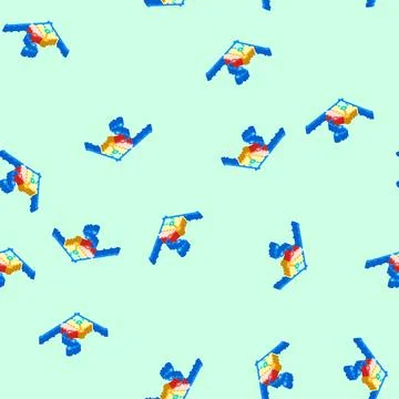 Predictive analytics isometric icon seamless pattern Stock Illustration