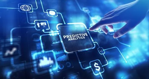 Predictive Analytics Leveraging Data for Future Insights, projection on a vir Stock-Fotos