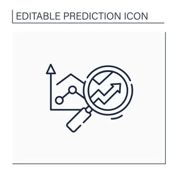 Predictive analytics line icon Illustrazione stock