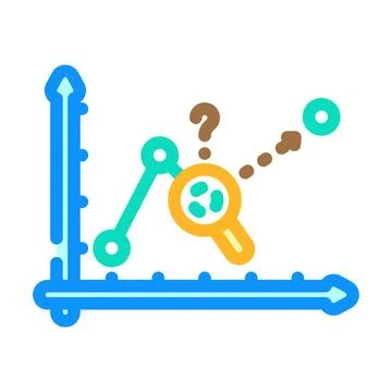 Predictive analytics machine learning color icon vector illustration Stock Illustration