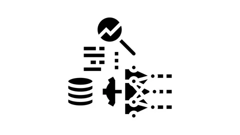Predictive analytics machine learning glyph icon animation Stock Footage 326145307