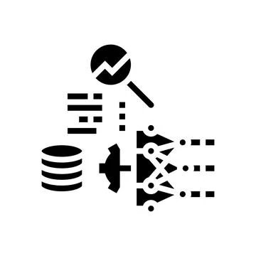 Predictive analytics machine learning glyph icon vector illustration イラスト素材