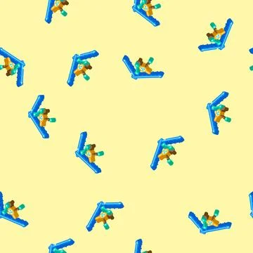 Predictive analytics machine learning isometric icon seamless pattern 库存插图