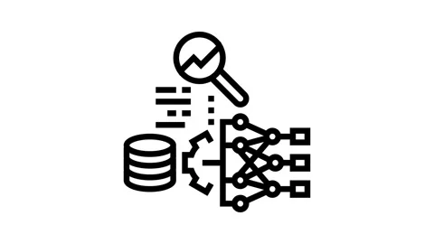 Predictive analytics machine learning line icon animation Stock Footage 326125542