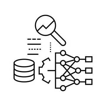 Predictive analytics machine learning line icon vector illustration 스톡 일러스트