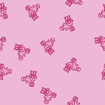 Predictive analytics machine learning line seamless pattern イラスト素材