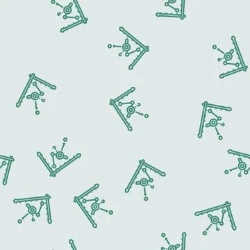 Predictive analytics machine learning line vector seamless pattern イラスト素材