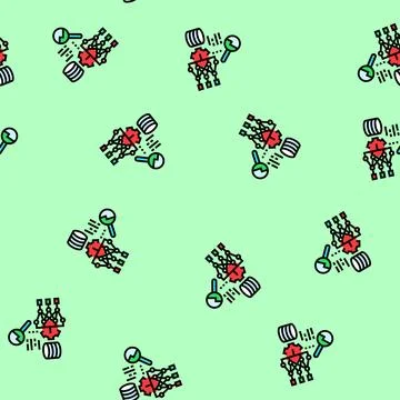 Predictive analytics machine learning vector seamless pattern 스톡 일러스트