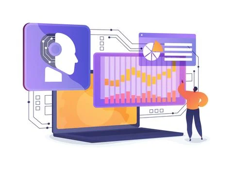 Predictive Analytics for Market Trends abstract concept vector illustration. Illustrazione stock