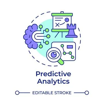 Predictive analytics multi color concept icon Stock Illustration