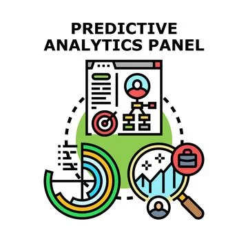 Predictive analytics panel for business forecasting and strategy Stock Illustration
