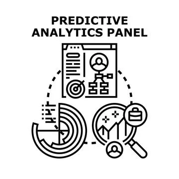 Predictive analytics panel for business forecasting and strategy Stock Illustration