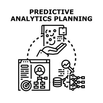 Predictive analytics planning for business forecasting and strategy Stock Illustration