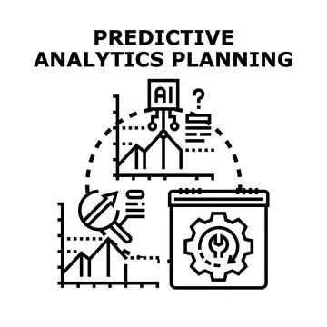 Predictive analytics planning process using data analysis Stock Illustration
