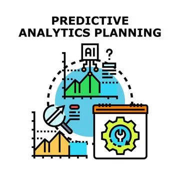 Predictive analytics planning process using data analysis Stock Illustration