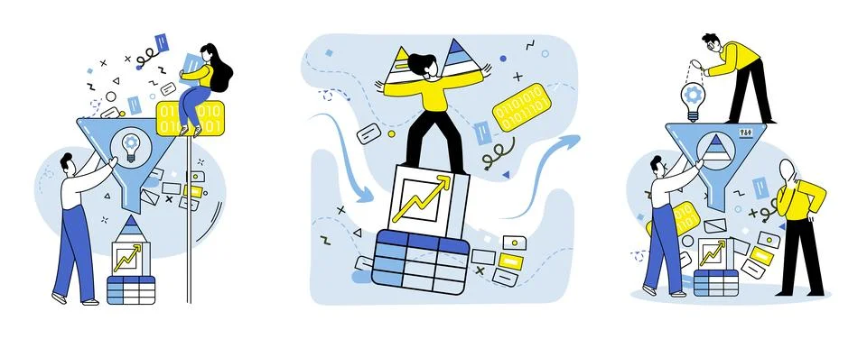 Predictive analytics. Predictive analytics provides valuable information for Illustrazione stock