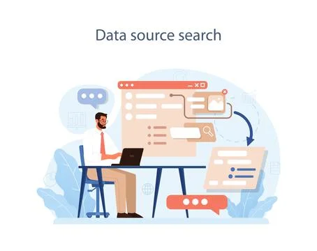 Predictive analytics. Process of using data to forecast future outcome. Stock Illustration