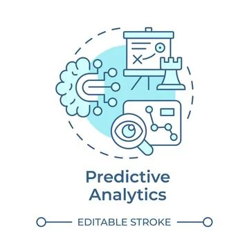 Predictive analytics soft blue concept icon Illustrazione stock