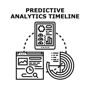 Predictive analytics timeline concept for data forecast Illustrazione stock