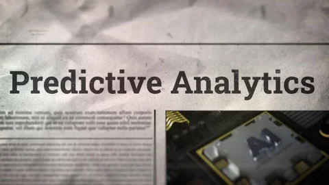 Predictive Analytics Title on Digital Newspaper Stock Footage 317039624