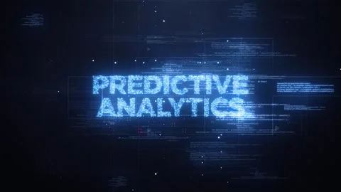 Predictive Analytics Word on Dynamic Technology Background Stock Footage 292371544