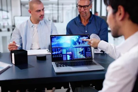 Predictive Business Analytics On Laptop Computer Stock Photos