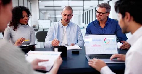 Predictive Business Analytics On Laptop Computer Stock Photos