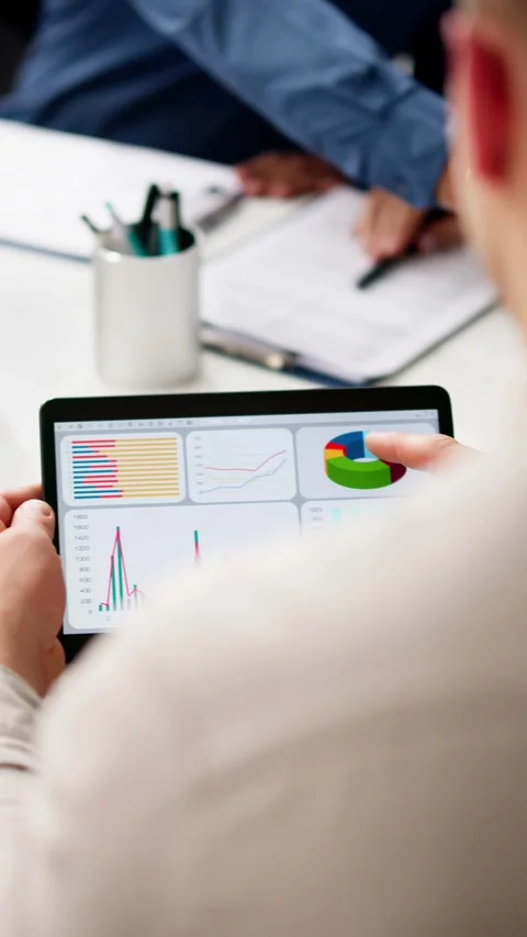 Predictive Business Analytics On Tablet Computer Stock Footage 272160993