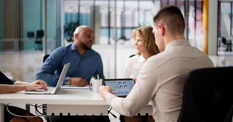 Predictive Business Analytics On Tablet Computer Stock Photos