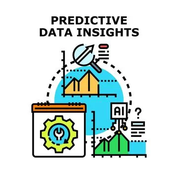 Predictive data insights and business analytics concept Stock Illustration