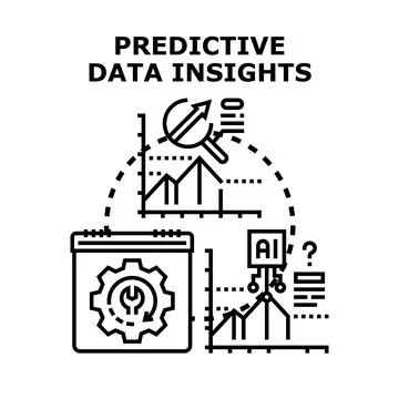 Predictive data insights and business analytics concept Stock Illustration