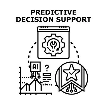 Predictive decision support enhancing business analytics strategy Stock Illustration