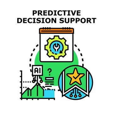 Predictive decision support enhancing business analytics strategy Stock Illustration