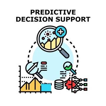 Predictive decision support system data analytics concept Stock Illustration