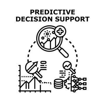 Predictive decision support system data analytics concept Stock Illustration